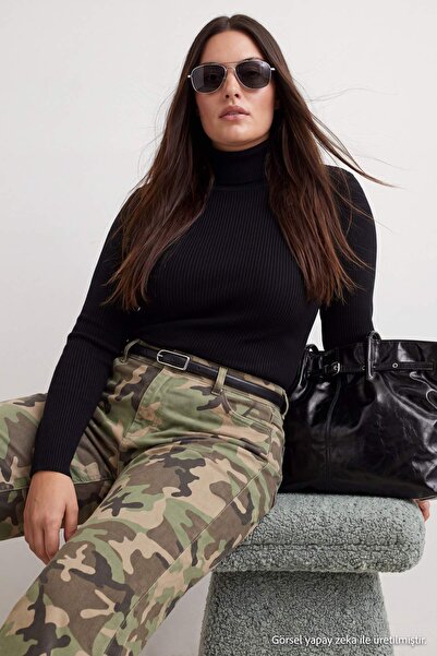 Trendyol Curve Black Basic Turtleneck Slim Knitwear Sweater Tbbaw27An00009