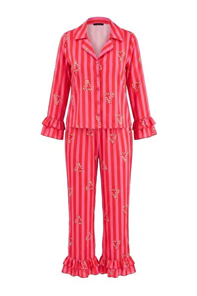Trendyol Collection Pink New Year Satin Woven Pajama Set Thmaw27Pt00144