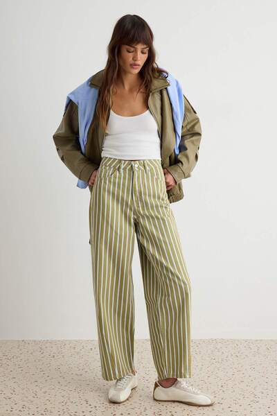 Trendyol Collection Khaki High Waist Baggy Jeans Twoss26Je00343