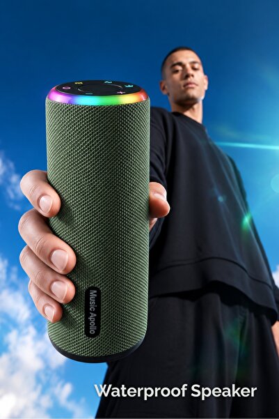 Music Apollo Bluetooth Hoparlör RGB Işıklı Taşınabilir Kablosuz Speaker IPX4 ...