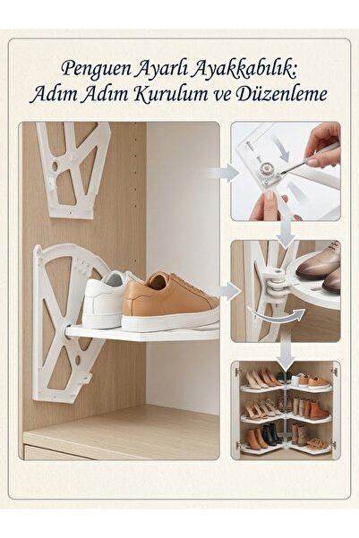 FREKANS 2 Li Rulmanlı Ayakkabılık Aparatı Beyaz - Dolap Içi Düzenleyiciler - ...