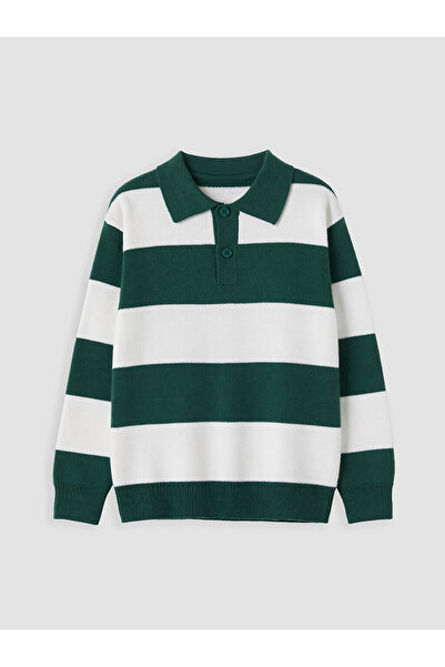 LC Waikiki Two Mt Shop Quality Lcw Kids Green Polo Collar Striped Boys' Knit ...