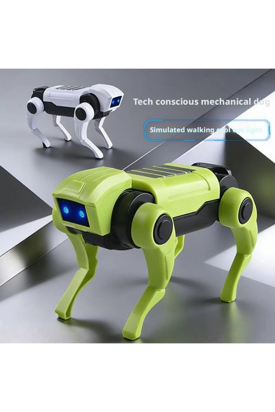 Choice White Small Electric Robot Dog Toy Mini size Electronic Pets DIY Installation Imitates Animals Child