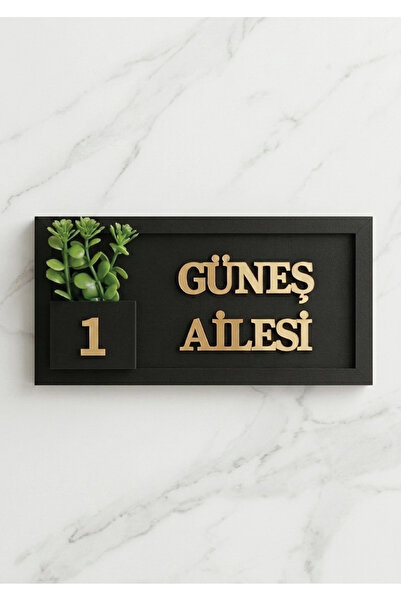 MiwoHome Kişiye Özel Ahşap Kapı İsimliği Çiçekli – 10x20 cm MDF Dekoratif Kap...