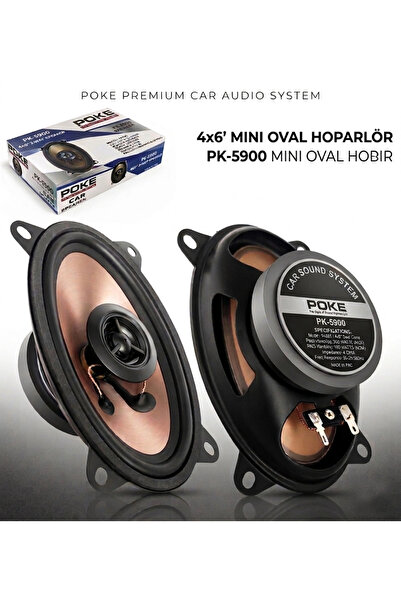 POLAXTOR Poke Oto Hoparlör Mini Oval 10x15cm Tweeterli 2 Adet 200w PK-5900
