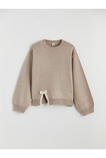 LC Waikiki Two Mt Shop Quality Lcw Kids Beige Lace Detailed Girls' Knitwear S...