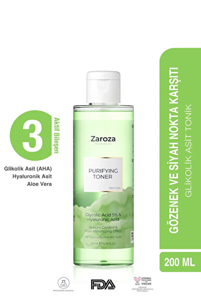 ZAROZA Yeşil Tonik | Arındırıcı Gözenek Sıkılaştırıcı Glikolik Asit Tonik - P...