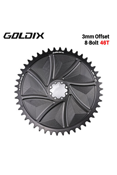 Choice 8Bolt 46T GOLDIX 8-Bolt Direct Mount AERO Bicycle Chainring Narrow Wid...