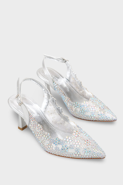 Capone Outfitters Mirella Pointed Toe Full Stone Women's Wedding Shoes