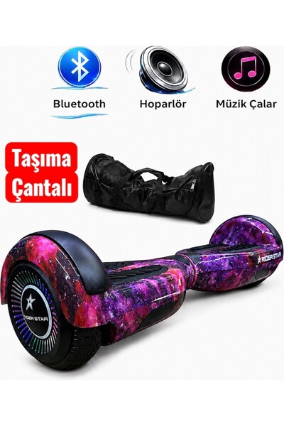 RYDER STAR Elektrikli Kaykay Hoverboard 6.5 Inch Taşıma Çantalı Bluetooth Hop...