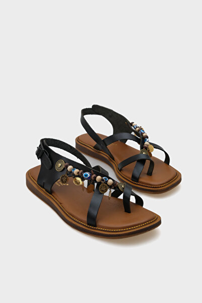 Capone Outfitters Elmira Aksesuarlı Deri Kadın Sandalet