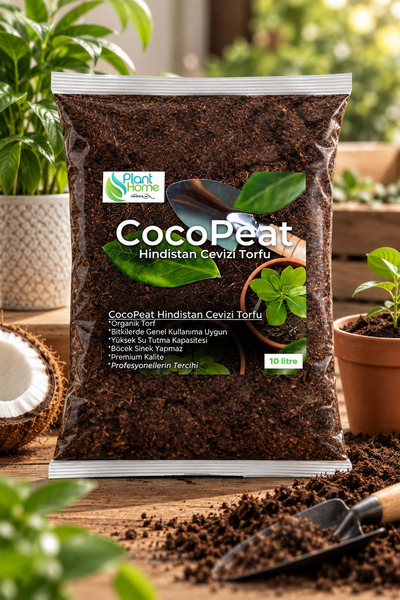 plant-home 10 Litre Hindistan Cevizi Torfu %100 Doğal Torf - Cocopeat Hindist...