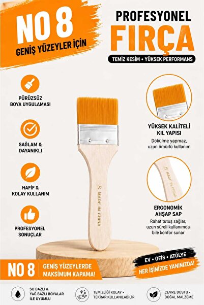 Generic Brand Synthetic Silk Floor Brush No: 8 – Professional Brush for Acryl...