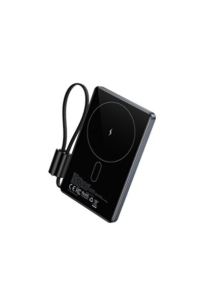 Vention Ultra Slim Serisi 5000MAH 15W Manyetik Kablosuz Tft Ekranlı Taşınabilir Şarj Cihazı Powerbank Gri ( Distribütör Garantili )