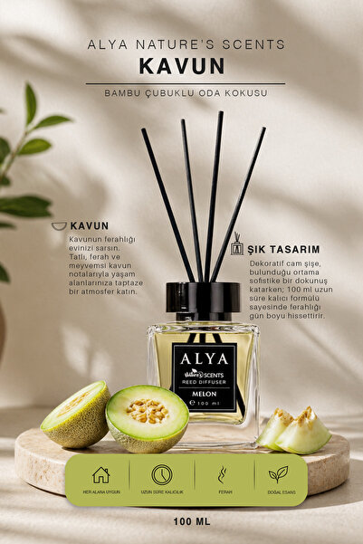 ALYA Nature's Scents Melon (Kavun) Bambu Çubuklu Oda Kokusu 100 ml
