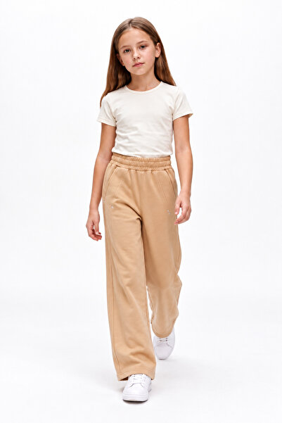 Joi Kids Kız Çocuk Geniş Paça (Wide-Leg) Eşofman Altı - Cepli ve Çakma (trok)...