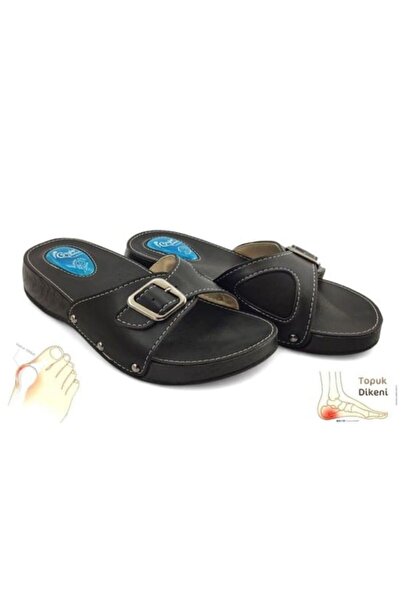 Icemen Silicone Gel Orthopedic Heel Spur Slippers - Black