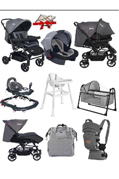 Tommybaby 9 Parça Bebek Çeyiz Seti Bebek Arabası Puset Beşik Yürüteç Ana Kuca...
