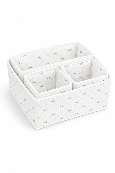 Textia Home 6'lı Fiyonk Çekmece Dolap Içi Düzenleyici Saklama Kutusu Raf Set Bebek Odası Banyo Organizer