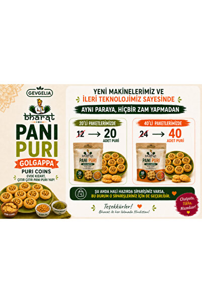 GEVGELIA BHARAT PANI PURI (GOLGAPPA) SET 24LÜ PURI MASALA KARIŞIMI VE BOONDI ...