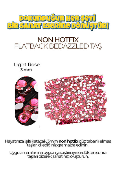 Brextco Store 1000 Adet 3mm Rhinestone Boncuk | Flatback Süsleme Taşı | Non-H...