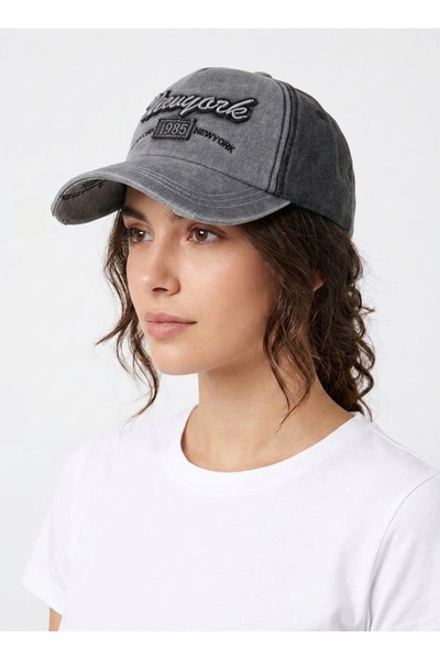 STELLA VESTİNO Unisex vintage washed denim hat - new york embroidered distres...