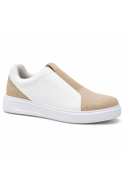 BESKAR White Leather Comfort Walking Sole Men's Sneaker - Casual Comfortable ...