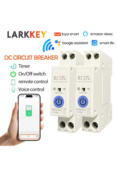 Choice DC TUYA WIFI DC Smart Circuit Breaker 1P+N 8-90V DIN Rail for Smart Ho...