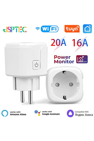 Choice1 TUYA 20A Tuya Smart Socket EU16A/20A Wifi Smart Plug With Power Monit...