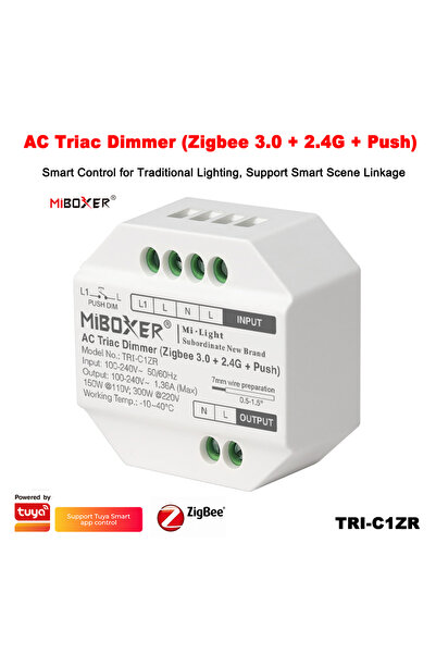 Choice TRI-C1ZR Miboxer TRI-C1ZR AC100-240V Zigbee 3.0+2.4GRF+Push TUYA Remot...