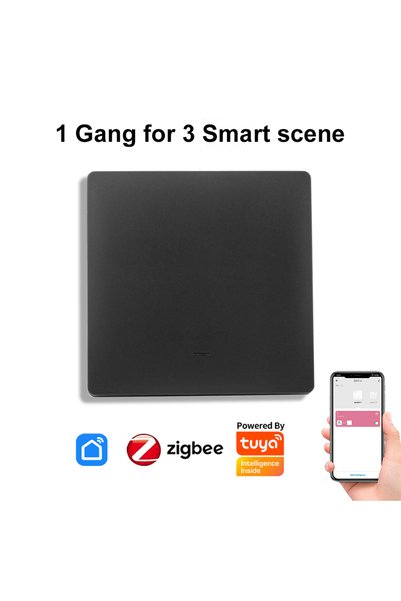 Choice 1Gang(Black) MANHOT Zigbee 1/2/3/4Gang Wireless 12 Scene Switch Push B...