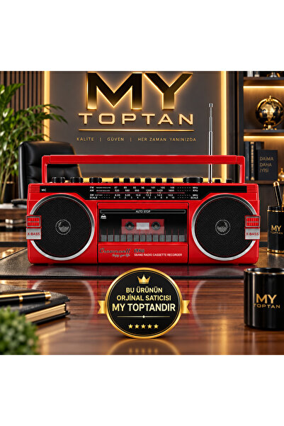 crownwell Kişiye Özel CW046 Nostaljik Boombox Kaset Çalar Radyo Bluetooth USB...