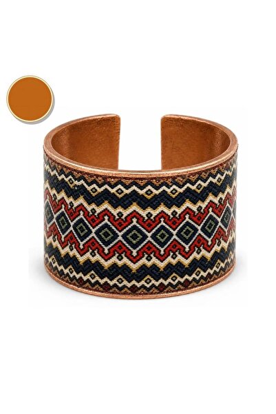 Erol Bakır Orange green citrus chunky copper ring, adjustable