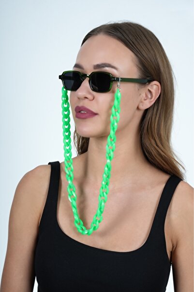 JULIANO Green Acrylic Thick Design Eyeglass Chain