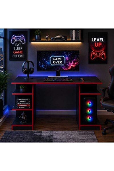 BAYOLD MOBİLYA ARVEX OYUNCU MASASI - BİLGİSAYAR MASASI - GAMER MASASI SİYAH &...