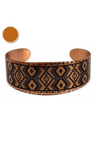 Erol Bakır Copper black ivy thick copper bracelet, wide form