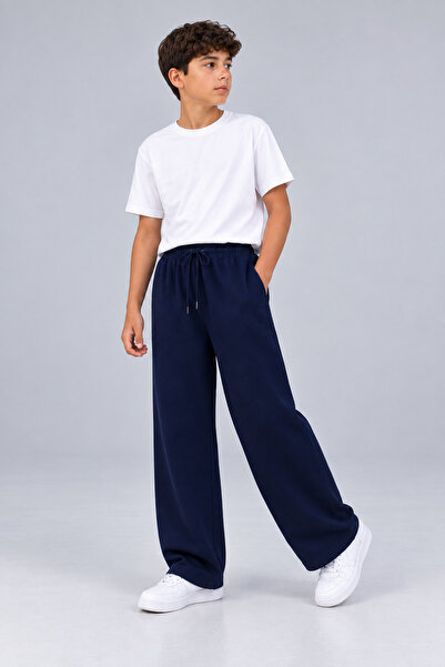 Joi Kids Erkek - Kız Çocuk Wide Leg (Geniş Paça) Rahat Kesim Eşofman Altı