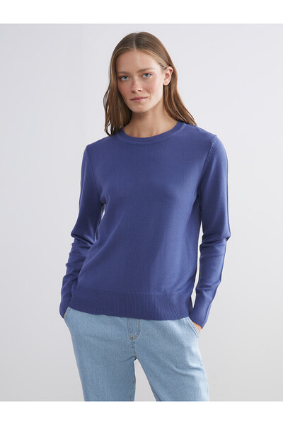 LC Waikiki Lcw Comfort Purple Knitwear Plain Sweater with Nevavm Difference