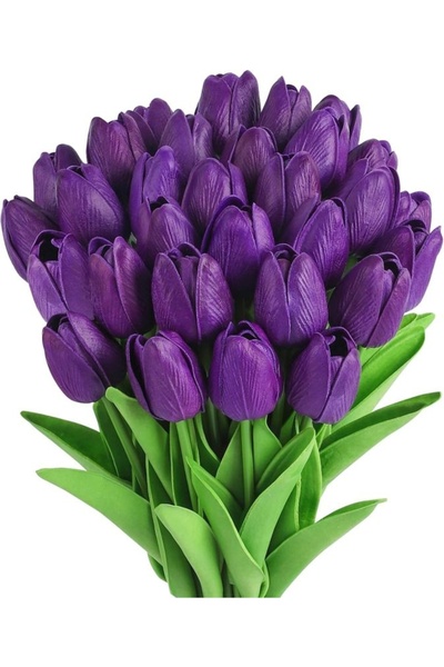 Choice11 10pcs PURPLE 10Pcs Artificial Flower Realistic Touch Tulip Scrapbook...