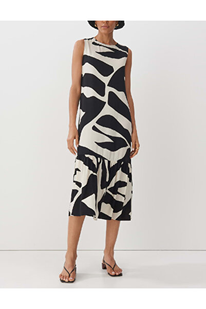 Evendi Rochie medie, Alb/Negru