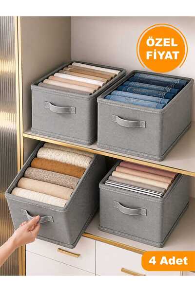 ESMANA LIVING 4 Adet Dolap Düzenleyici Raf Katlanabilir Çekmece Düzenleyici D...