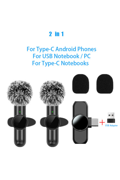 Choice 1in2-USB-Type C Basix Mini Lavalier Microphone Portable Wireless Live ...