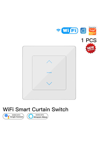 Choice4 MOES 1PC WHITE New WiFi Smart Curtain Switch Touch Design for Motoriz...