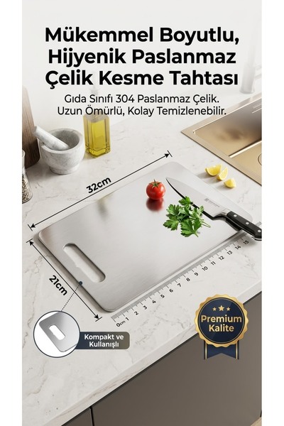 Paslanmaz kesme tahtası