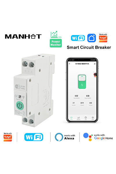 Choice1 with metering 1-16A Work With Tuya WIFI Smart Circuit Breaker 1P+N 16...