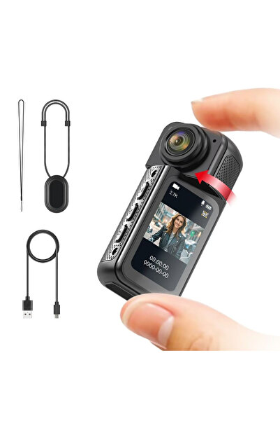Choice1 Black AMORUS Mini 2.7K Thumb Action Camera 1080P Pocket Sport Cam 1.4...