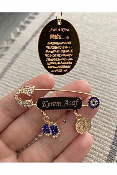 Sahi Aksesuar Kaplama Isimli Mavi Taşlı Bebek Yaka Iğnesi Ibcb004