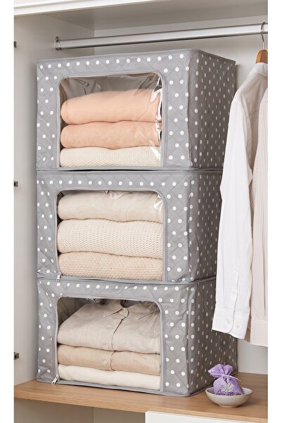 SER&YAT 3 Adet Puantiyeli Çelik Çerçeveli Pencereli Organizer Medium Hurç Tel...