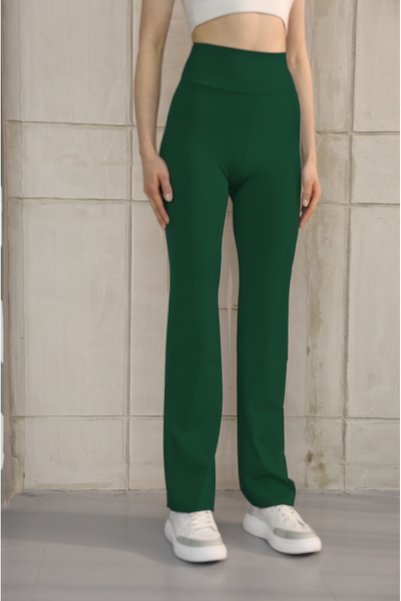 noov Women's High Waist Tube Leg Enhancer Push up Belize Leggings 6005 Emerald Green - Premium Series