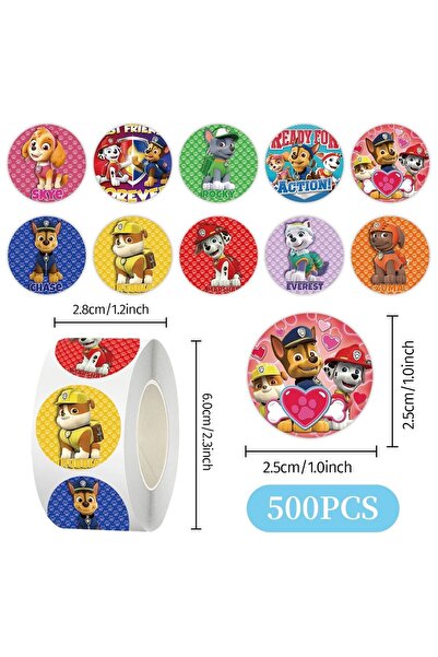 PAW PATROL 1Roll D 500pcs/lot Stickers Rolling Animal Roll Stickers Small Cut...